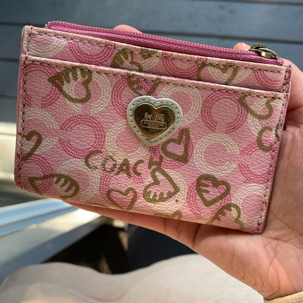 Coach Pink Heart Card Holder